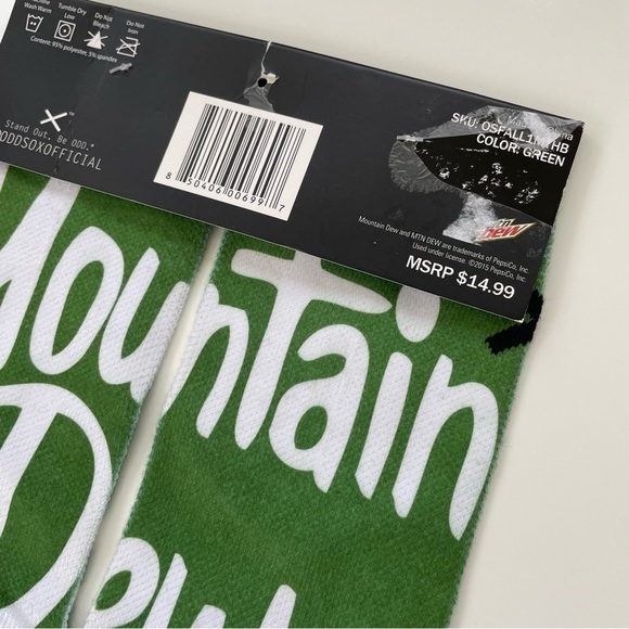 ODD SOX Retro Vintage Mountain Dew Socks Fits Men Size 6-13 New with Tags NWT - Picture 4 of 4